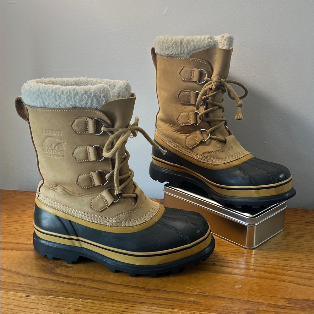 Sorel Caribou Snow Cuff Waterproof Winter Leather Boots Size 7